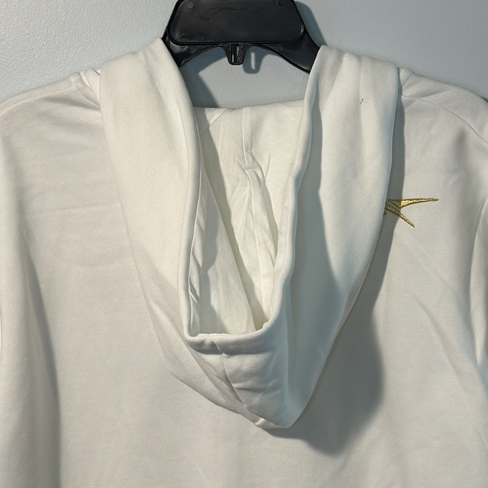NWT Men’s Reebok‎ White w/ Gold Accents Full Zip Hoodie In Size XL - Picture 9 of 13